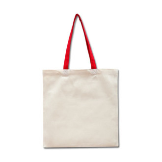 Эко-сумка из хлопка с красными ручками (38х40 см.), 240г/м2, ТМ "Эко-Торба"