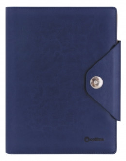 Бизнес-организатор кнопки, 185*235 мм, на кольцах, синий, бумага 80 г/м2, кремовый