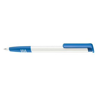 Ручка шариковая Super Hit Polished Basic SG пластик, корпус белый, клип синий 2935