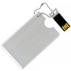 Металлический USB флеш-накопитель в виде кредитной карты, 8ГБ, серый цвет