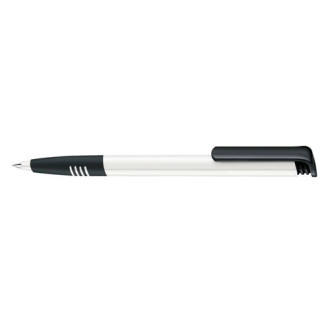 Ручка шариковая Super Hit Polished Basic SG пластик, корпус белый, клип черный