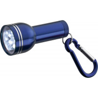 Алюминиевый фонарик с 6 диодами и карабином