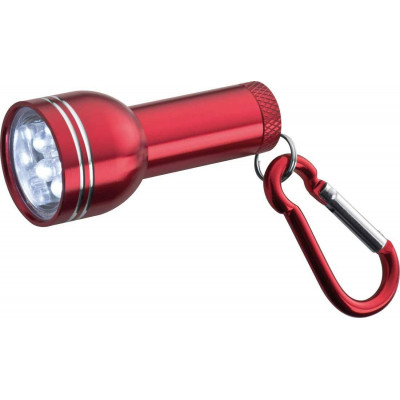 Алюминиевый фонарик с 6 диодами и карабином Алюминиевый фонарик с 6 диодами и карабином