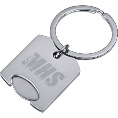 Металлический брелок для ключей с монетой Металлический брелок для ключей с монетой