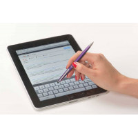 Пластиковая ручка-стилус 2 в 1