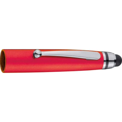 Пластиковая ручка-стилус с фонариком 3 в 1