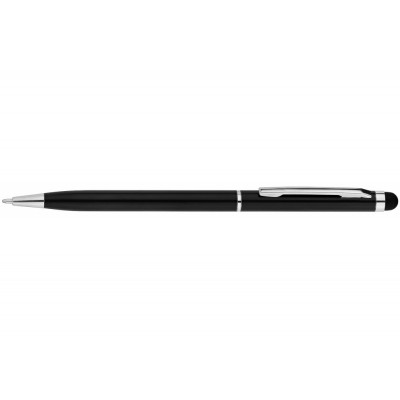 Ручка кулькова металева ECONOMIX STYLUS. Корпус чорний, пише синім