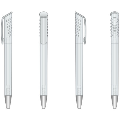 Ручка пластикова 'Top Spin Silver' (Ritter Pen) поворотна