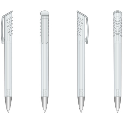 Ручка пластикова 'Top Spin Silver' (Ritter Pen) поворотна