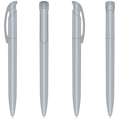 Ручка пластикова 'Clear Silver' (Ritter Pen)
