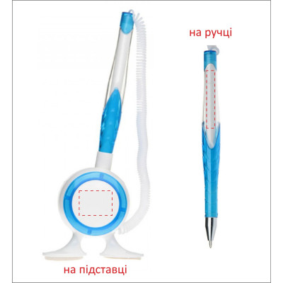 Ручка пластикова на підставці чорне чорнило