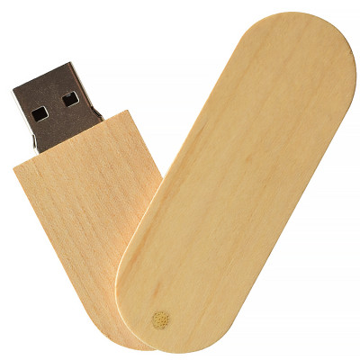 Деревянный USB флеш-накопитель, 64ГБ, бежевый цвет
