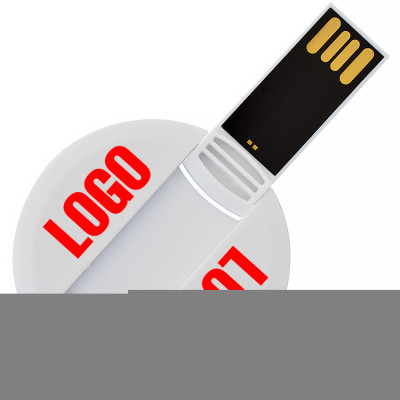 USB флеш-накопитель в виде круглой карты, 256МБ, белый цвет