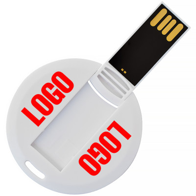 USB 3.0 флеш-накопитель в виде круглой карты, 16ГБ, белый цвет