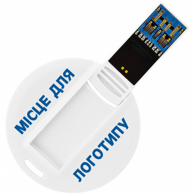 USB 3.0 флеш-накопитель в виде круглой карты, 16ГБ, белый цвет