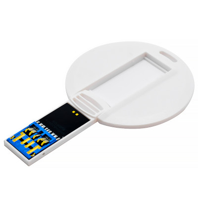 USB 3.0 флеш-накопитель в виде круглой карты, 64ГБ, белый цвет