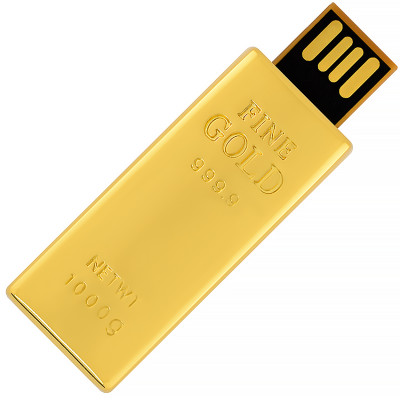 USB флеш-накопитель Золотой слиток мини, 64ГБ, золотистый цвет