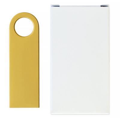 Металлический USB флеш-накопитель, 16ГБ, золотистый цвет