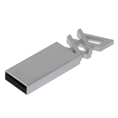 Металлический USB флеш-накопитель, 16ГБ, серебристый цвет