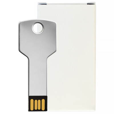 Металлический USB флеш-накопитель Ключ, 64ГБ, серебристый цвет