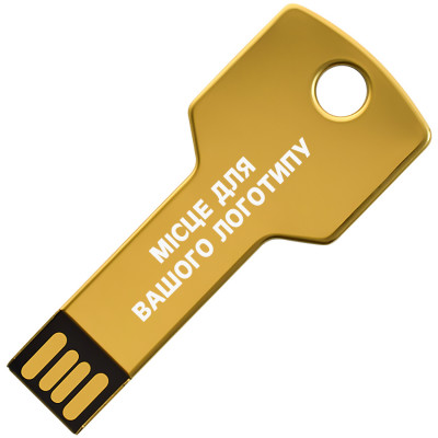 Металлический USB флеш-накопитель Ключ, 4ГБ, золотистый цвет