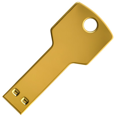 Металлический USB флеш-накопитель Ключ, 8ГБ, золотистый цвет