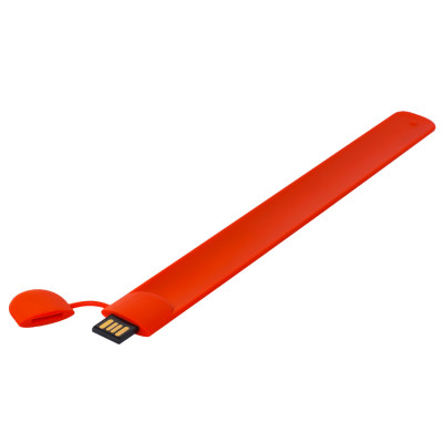 Силиконовый USB флеш-накопитель Браслет, 64ГБ, красный цвет