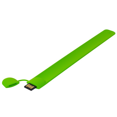 Силиконовый USB флеш-накопитель Браслет, 32ГБ, зеленый цвет
