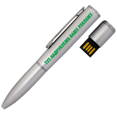 USB флеш-накопитель Ручка, 64ГБ, серебристый цвет