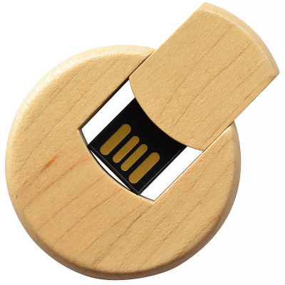 Деревянный USB флеш-накопитель, 4ГБ, бежевый цвет