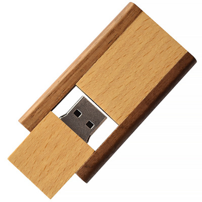 Деревянный USB флеш-накопитель, 64ГБ, коричневый цвет