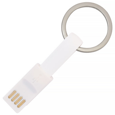 Универсальный USB кабель 2 в 1: USB-Lightning-MicroUSB, 11 см, белый цвет