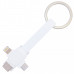 Универсальный USB кабель 3 в 1: USB-Lightning-MicroUSB-Type C, 11 см, белый цвет