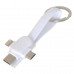 Универсальный USB кабель 3 в 1: USB-Lightning-MicroUSB-Type C, 11 см, белый цвет