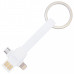 Универсальный USB кабель 3 в 1: USB-Lightning-MicroUSB-Type C, 11 см, белый цвет