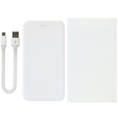 Power Bank (повербанк) под нанесение Вашего лого, 5000 mAh, белый цвет