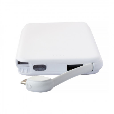 Power Bank (повербанк) под нанесение Вашего лого, 10000 mAh, белый цвет
