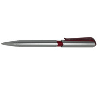 Ручка кулькова "RACER" срібло-прозор.червона