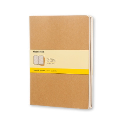 Блокнот CAHIER JOURNALS X-Large, клітинка, 120 арк. kraft brown
