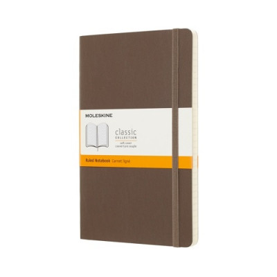 Блокнот CLASSIC м'яка обкладинка, Large, лінія, 192 стор, earth brown