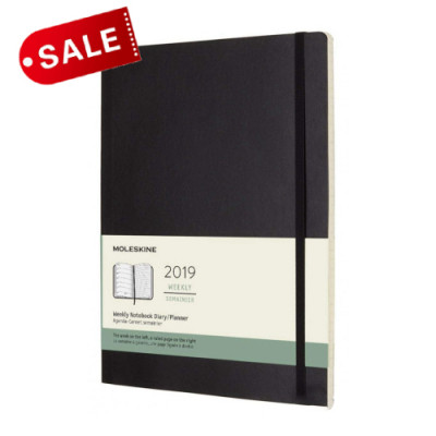 Еженедельник Classic Soft Cover 2019 12 Month Weekly Planner, мягкая обложка, ХL, black