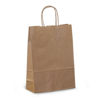 Крафт-пакет 23х10х32 коричневый с витыми ручками