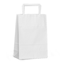 Крафт-пакет 18x08x25 белый с плоскими ручками