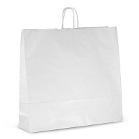 Крафт-пакет 54х14х50 белый с витыми ручками