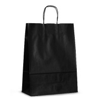 Крафт-пакет 32х13х42,5 черный с витыми ручками