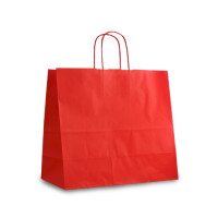 Крафт-пакет 32x13x28 красный с витыми ручками