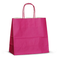 Крафт-пакет 25х11х24 малиновый с витыми ручками