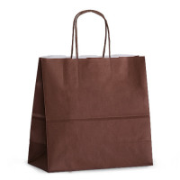 Крафт-пакет 25x11x24 шоколадный с витыми ручками