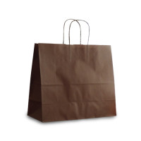 Крафт-пакет 32x13x28 шоколадный с витыми ручками