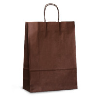 Крафт-пакет 32x13x42,5 шоколадный с витыми ручками